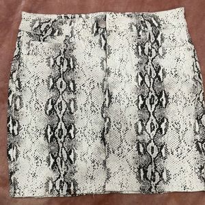 Snakeskin Mid Rise Skirt